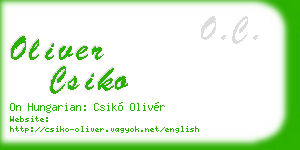 oliver csiko business card