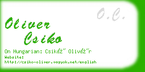 oliver csiko business card